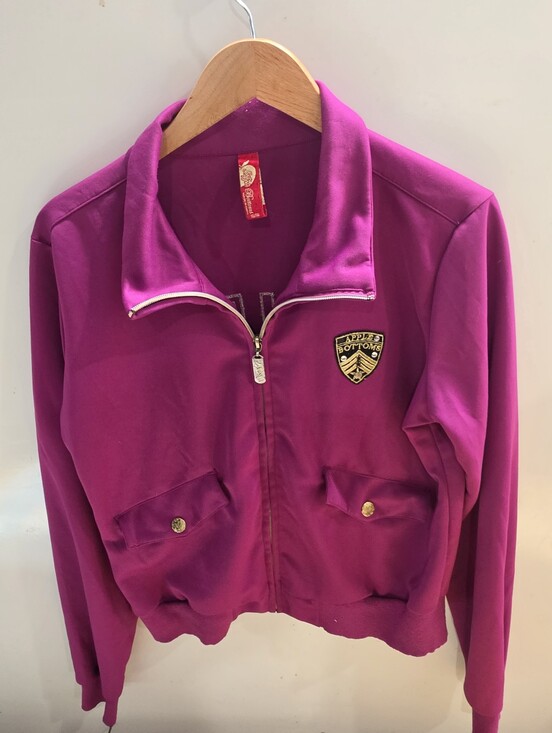 Apple Bottoms Jackets & Blazers - Vintage Y2K Apple Bottoms Cropped Track Jacket - Magenta Rhinestone Size XL